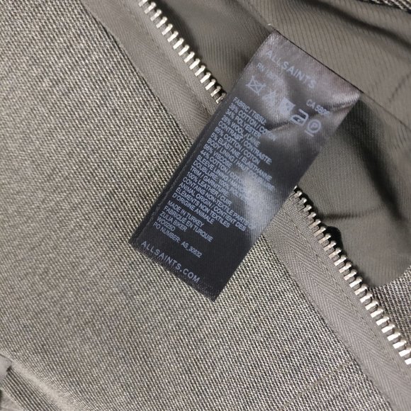 All Saints Zulia Biker Jacket Italian Cloth Deconstructed Belted Moto Distressed - Picture 7 of 8